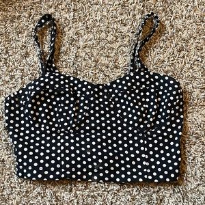 Polka Dot Crop Corset Style Top